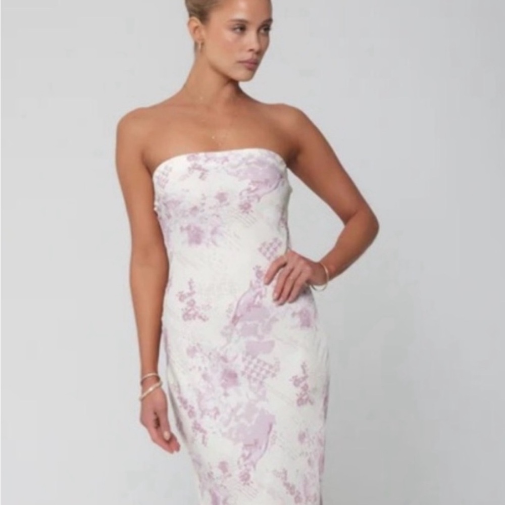 RESA | Anna Strapless Slip Dress in Florence Print, Size XS